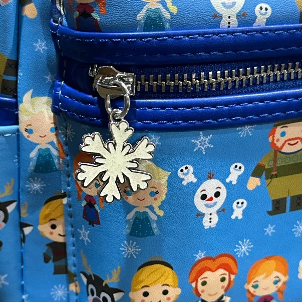 Disney‎ Frozen Chibi Loungefly Mini Backpack Front Zippered Pouch NEW WITH TAGS